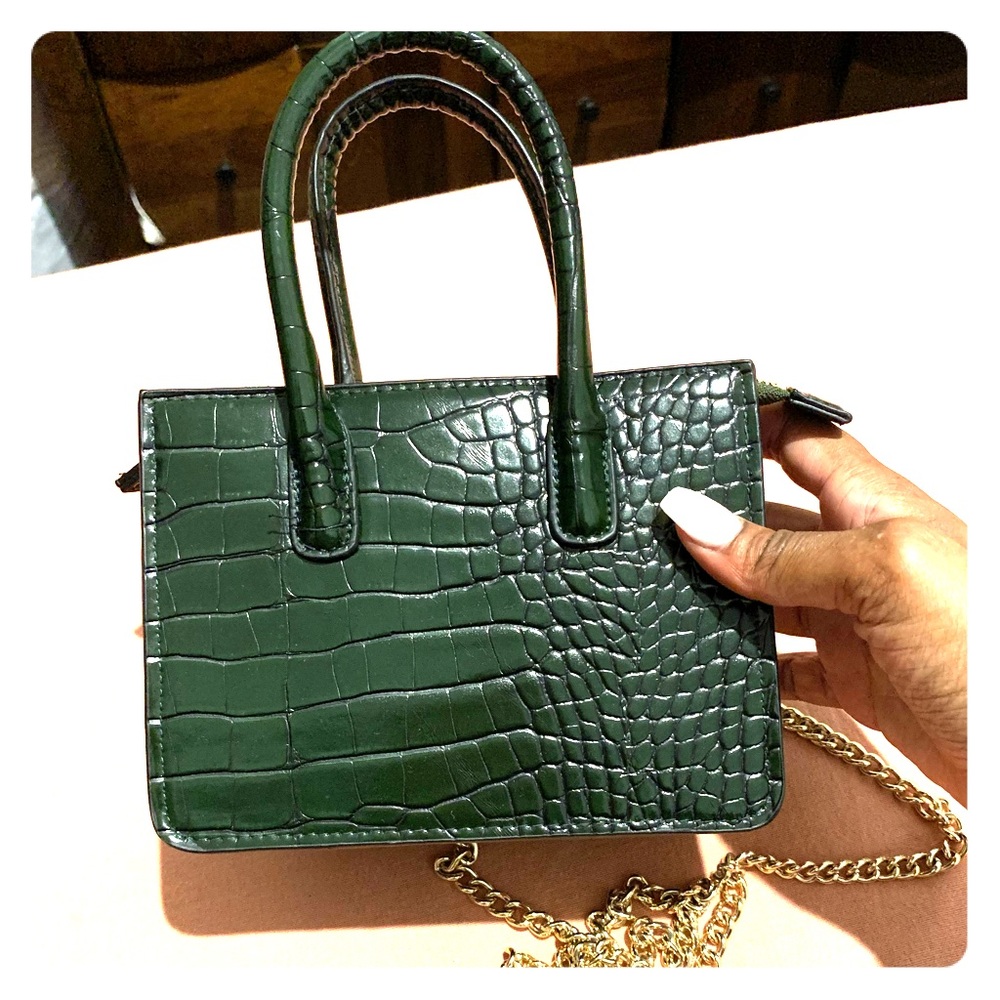 Green Crocodile bag from H&M